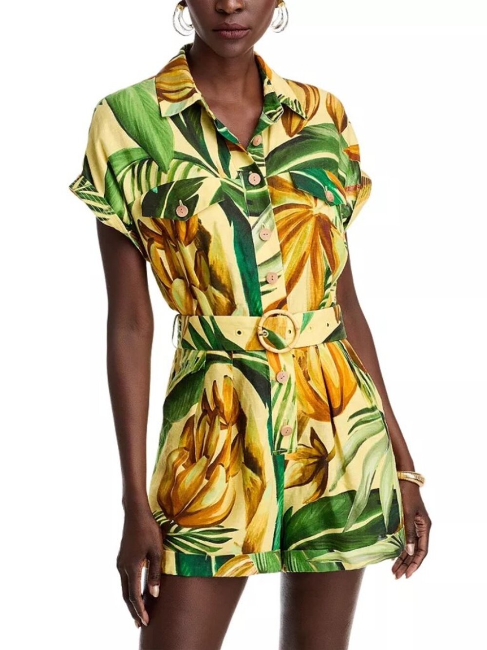 FARM Rio Bananart Belted Romper Size Small NWT